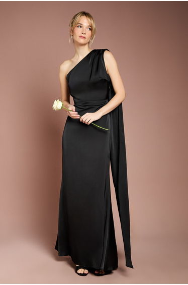 Coast Honoured Drape One Shoulder Satin Maxi Dress