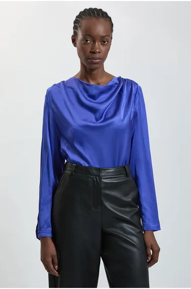 Viscose Satin Batwing Blouse