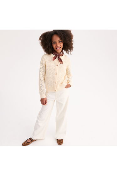 Pointelle Knitted Cardigan