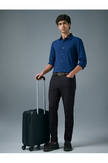 Men Semi-Formal Solid Straight Fit Trousers