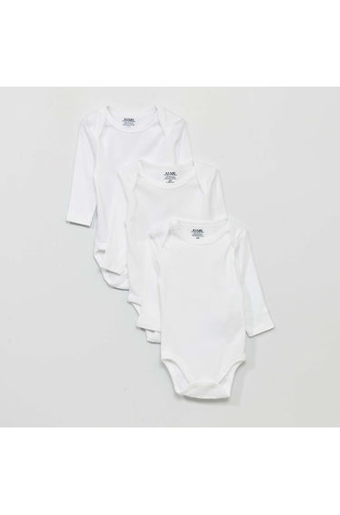 Pack of 3 jersey bodies White