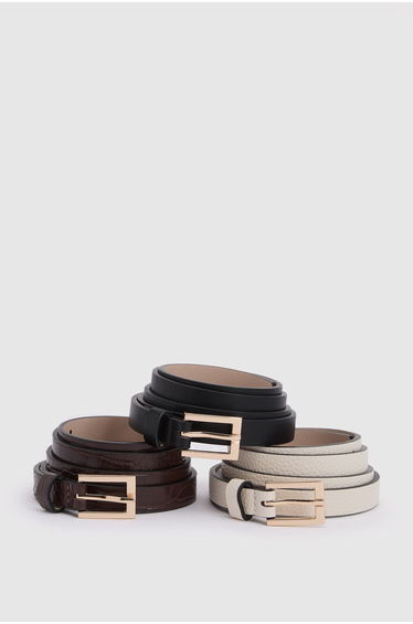 3 Pack Skinny Belts - multi