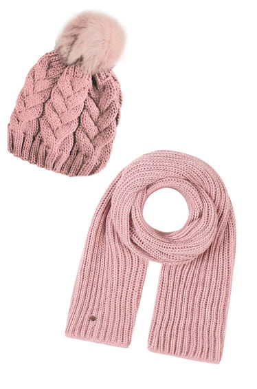 Womens Winter Beanie Hat and Scarf Set