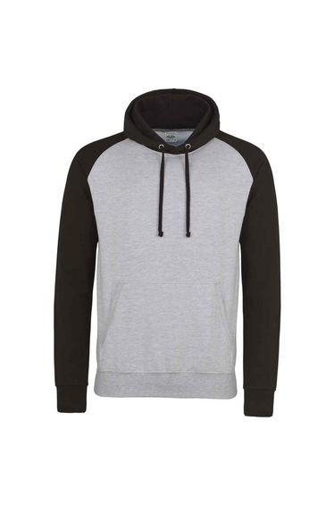 Awdis Mens Baseball Hoodie - Heather Grey