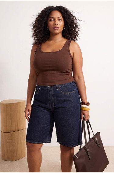 Brown Brown Brushed Soft Fabric Knitted Large Size Sports Top