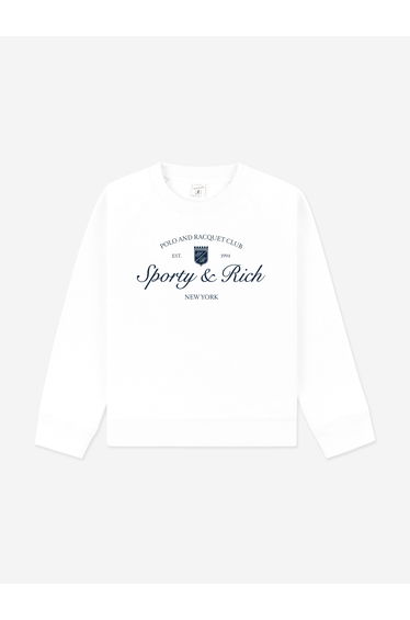 Sporty & Rich Kids Syracuse Crewneck Sweatshirt in White