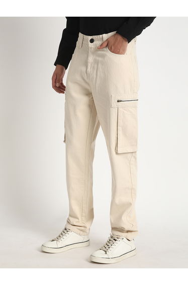 Men Mid Rise Straight Fit Cargo Jeans