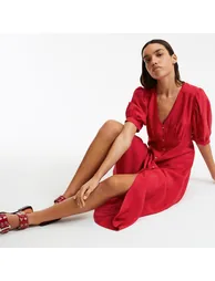 Maxi Shift Dress with Short Sleeves - 2