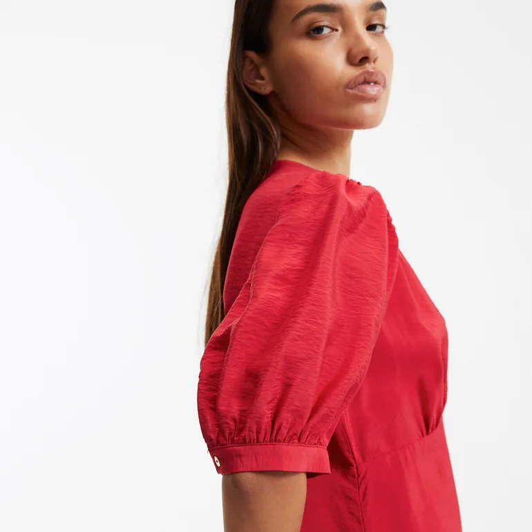 Maxi Shift Dress with Short Sleeves - 3