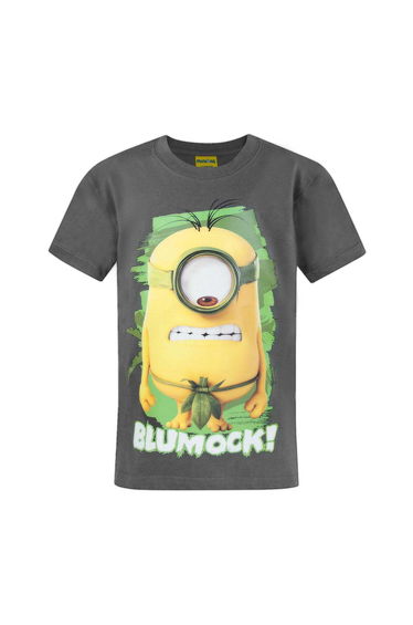 Minions Official Childrens/Kids Blumock T-Shirt - Charcoal