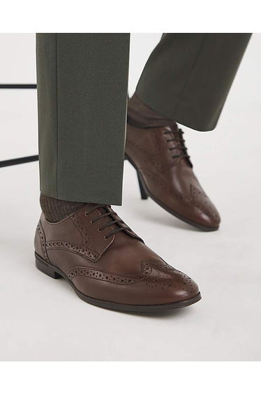 Formal Leather Brogue Wide