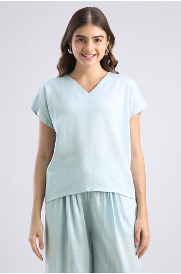Relaxed V Neck Blouse