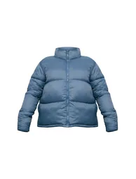 Petrol Shell Quilted Cropped Puffer Coat - 4