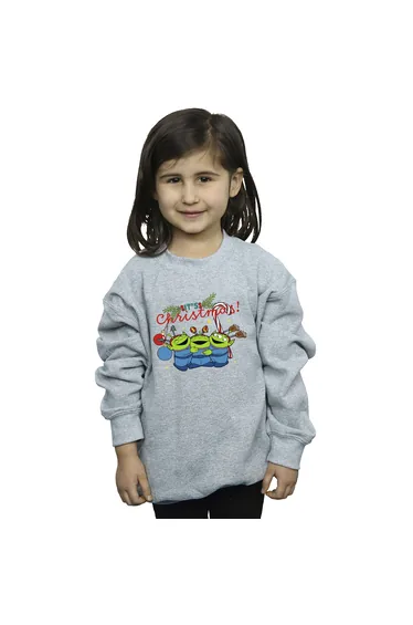 Toy Story Girls Aliens Christmas Sweatshirt - Sport Grey
