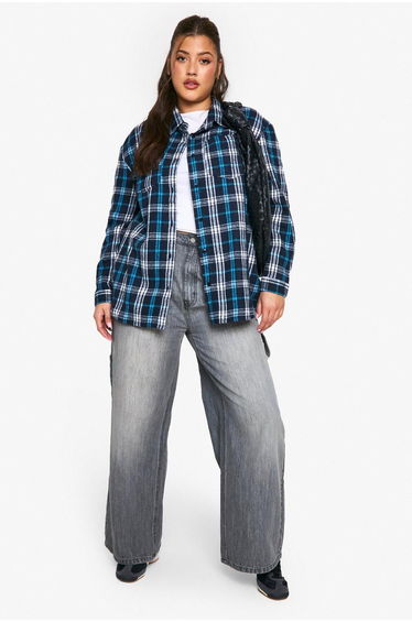 Plus Basics Split Hem Straight Leg Jeans