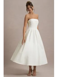 فستان ميدي بأكتاف مكشوفة - 5