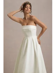 فستان ميدي بأكتاف مكشوفة - 2