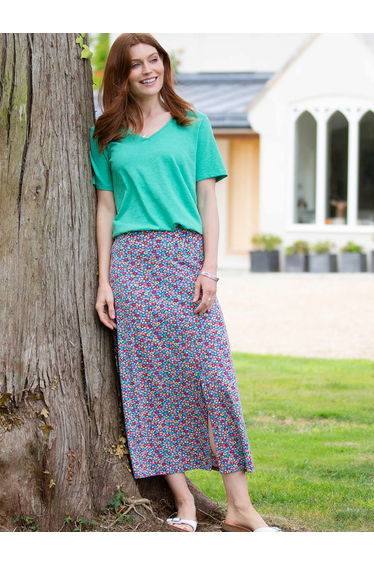 Middlemarsh jersey skirt meadow ditsy bright