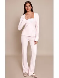 Pink Fine Knit Flared Legging