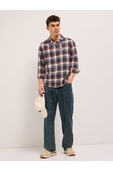 Men Cotton Checked Regular Fit Shirt
