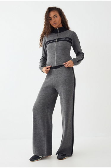 DSGN Studio Fitted Zip Through Sweatshirt - charcoal