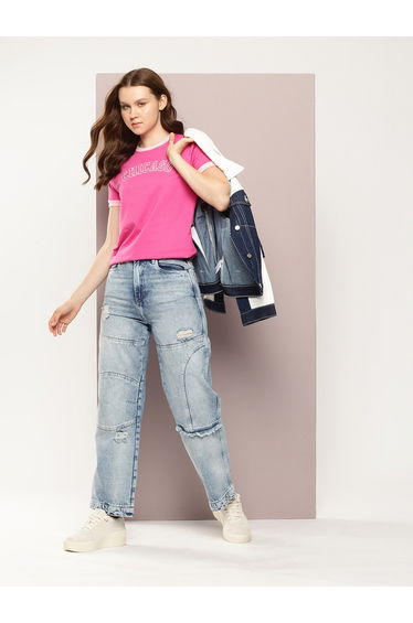 Women Regular Fit Embroidery T-Shirt
