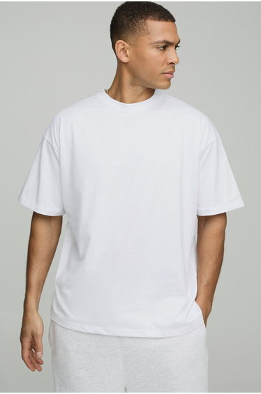 Essential Oversized Crew Neck T-Shirt - white