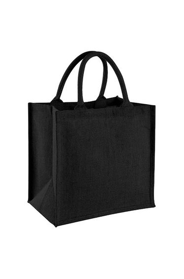 Westford Mill Midi Jute Tote Bag - Black/Black