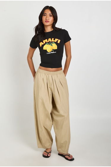Amalfi Lemons Printed Baby Tee - black