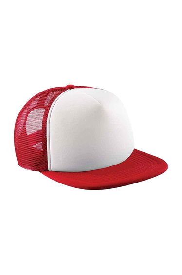 Beechfield Childrens/Kids Vintage Snapback Trucker Cap - Classic Red/White