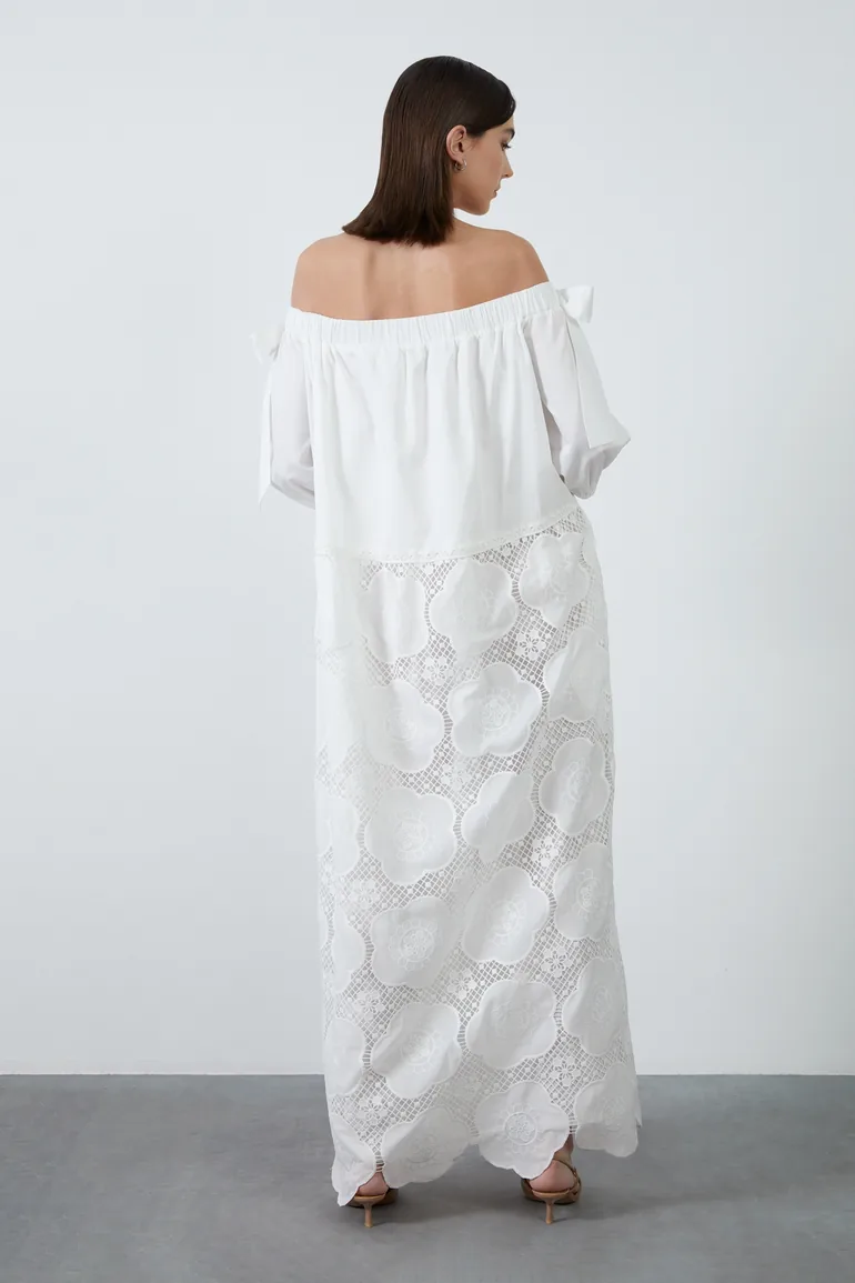 lace border dress Black Dantelle Cape With Gold Lace Border main image 1