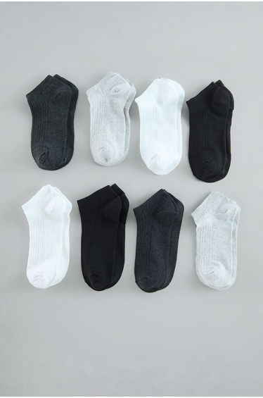 Multicolored 8-Pack Cotton Ankle Socks for Men