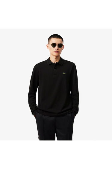 Long Sleeve Polo Shirt Black