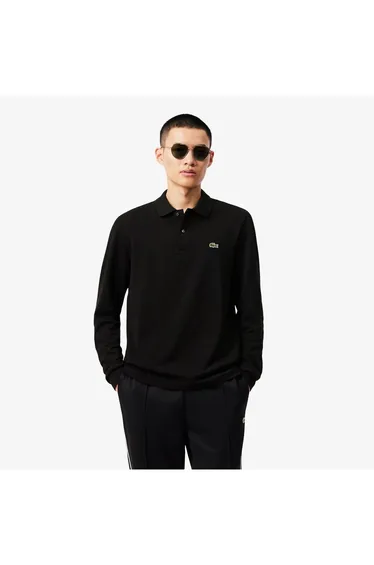 Long Sleeve Polo Shirt Black