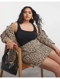 Leopard Print 5 Pocket Denim Mini Skirt - 3