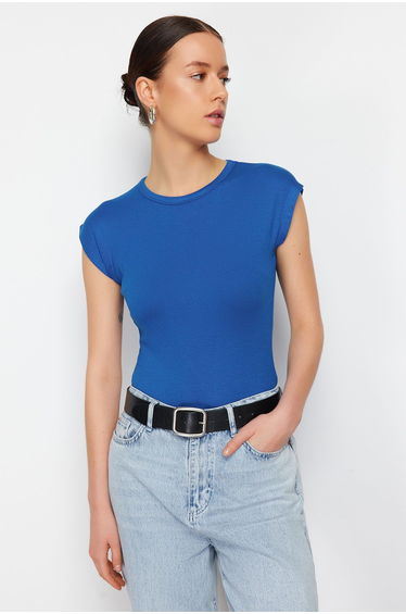 Saks Premium Viscose/Soft Fabric Body Fit Moon Sleeve Knitted Blouse