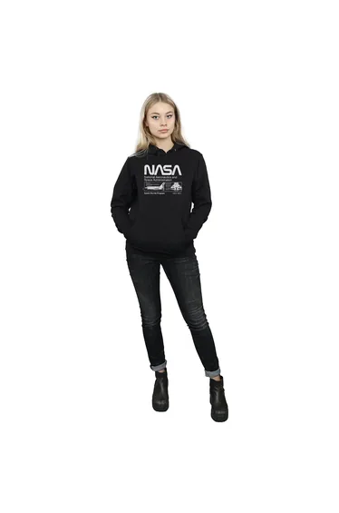 NASA Womens/Ladies Space Shuttle Hoodie - Black