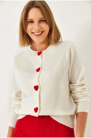 LUCCI Regular Fit Ribbed Knitwear Cardigan with Button Closure