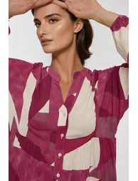 فستان ماكسي بأكمام طويلة بطبعة  - 5