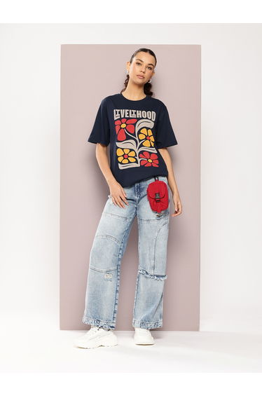 Women Oversized Crew Neck T-Shirt