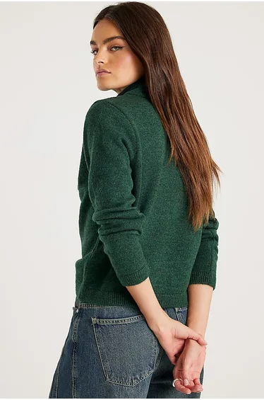 كنزة محبوكة بربطة - أخضر