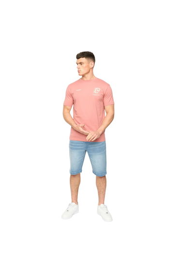 Crosshatch Mens Morville Cotton T-Shirt - Pink