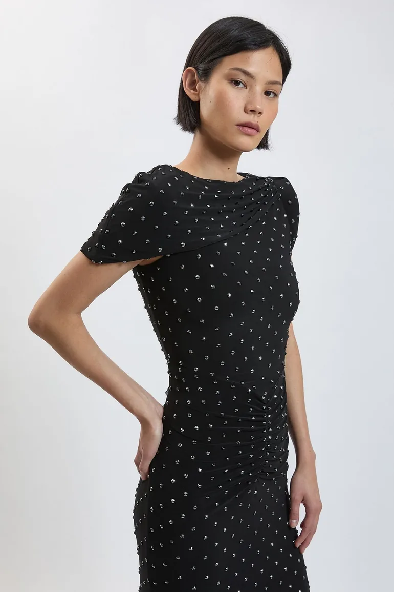 Petite Twist Detail Studded Jersey Maxi Dress - 1