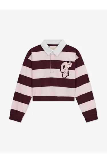 Guess Girls Midi Knit Polo Shirt in Red