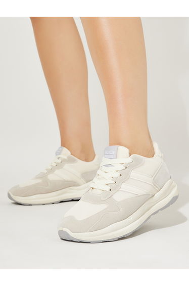 Knit Mesh Upper Lace Up Sneakers