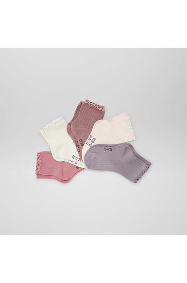Pack of 5 pairs of frilly socks PINK