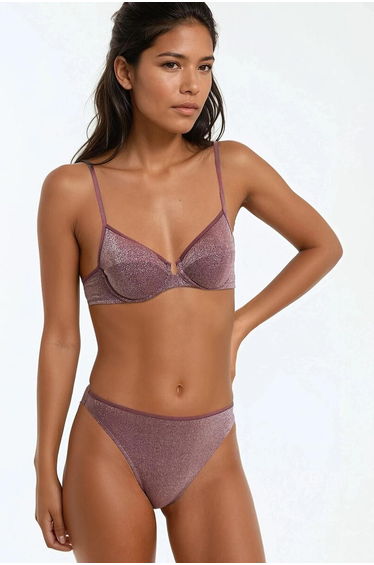 Tamara Microfibre Bra with Demi-Cup and Metallic Threads