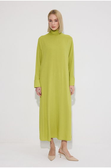 SHAWL COLLAR VİSCOSE DRESS