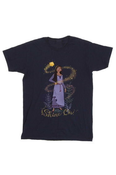 Wish Boys Shine On Asha Standing Cotton T-Shirt - Navy Blue
