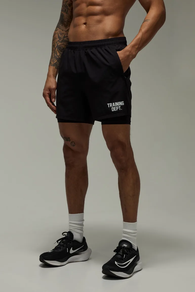 Training Dept Stretch Woven 2IN1 Short - black
